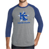 Thumbnail image for  Grey/Royal Heather Triblend Baseball Raglan Tee