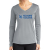 Thumbnail image for  Womens Grey Performance Long Sleeve V Neck Shirt