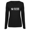 Thumbnail image for  Womens Black Long Sleeve V Neck Tee 