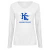 Thumbnail image for  Womens White Long Sleeve V Neck Tee