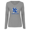 Thumbnail image for  Womens Grey Long Sleeve V Neck Tee 