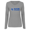 Thumbnail image for  Womens Grey Long Sleeve V Neck Tee 