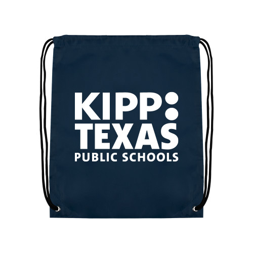 Navy Drawstring Backpack-KIPP Texas Stacked Logo