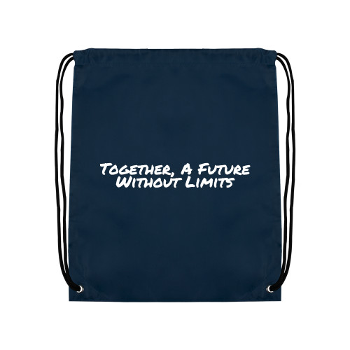 Navy Drawstring Backpack-Tagline