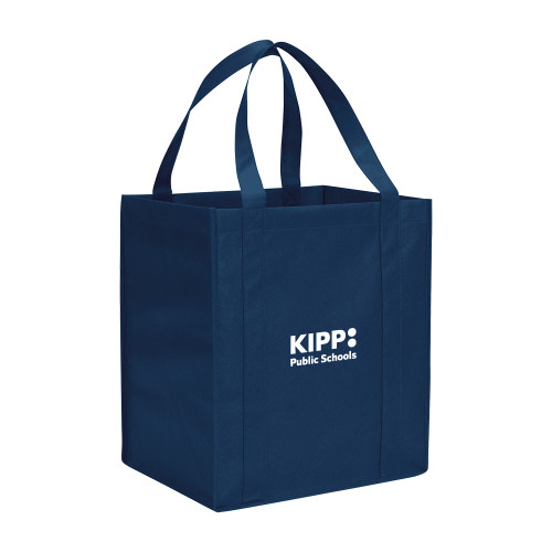 Non Woven Navy Grocery Tote-KIPP Public Schools