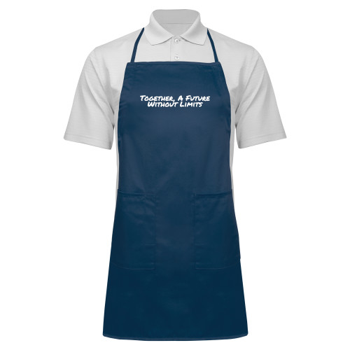 Full Length Navy Apron-Tagline