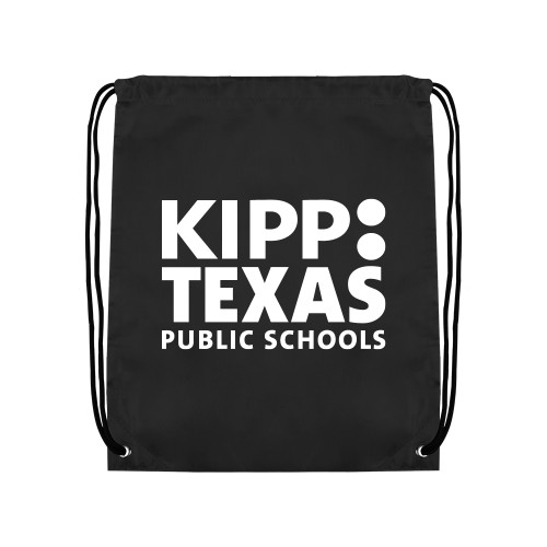 Black Drawstring Backpack-KIPP Texas Stacked Logo