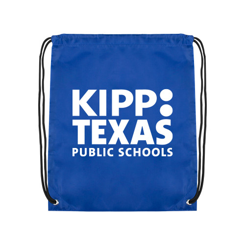 Royal Drawstring Backpack-KIPP Texas Stacked Logo