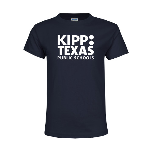 Youth Navy T Shirt-KIPP Texas Stacked Logo