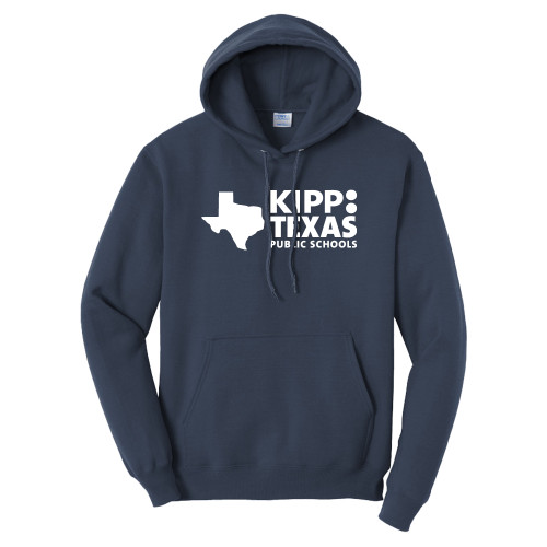 Tall Navy Fleece Hoodie-KIPP Texas Primary Logo
