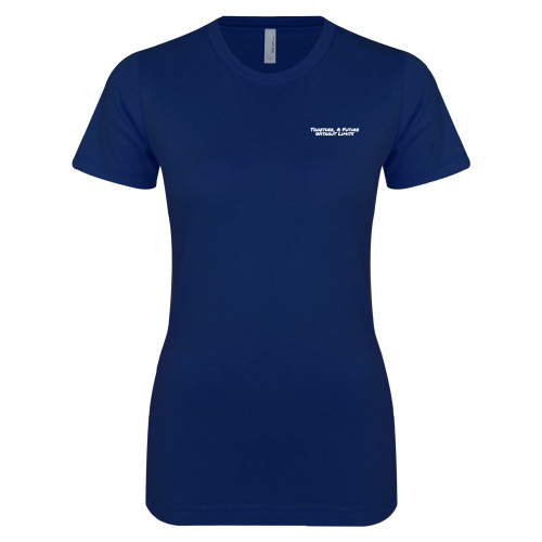Next Level Womens Navy Boyfriend Tee-Tagline