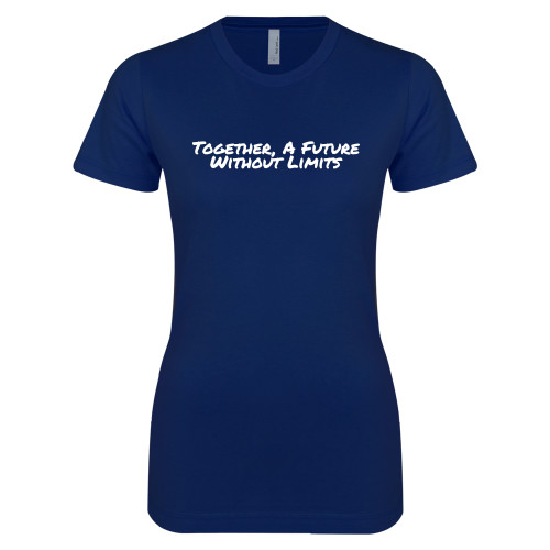 Next Level Womens Navy Boyfriend Tee-Tagline