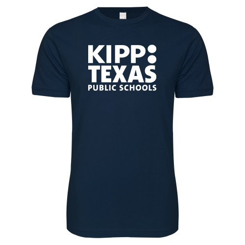 Next Level Navy SoftStyle T Shirt-KIPP Texas Stacked Logo