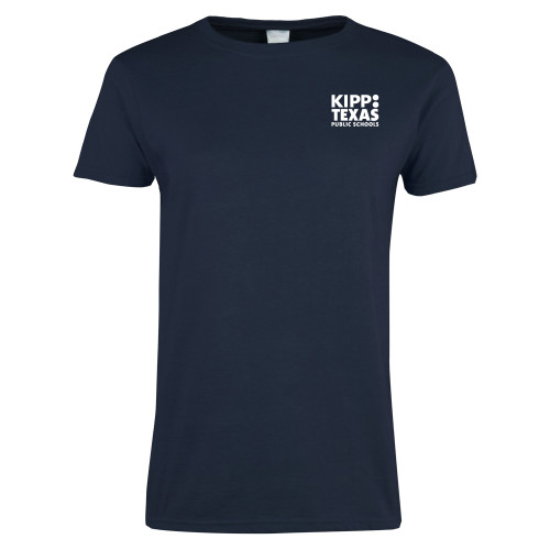 Womens Short Sleeve Navy Tee-KIPP Texas Stacked Logo