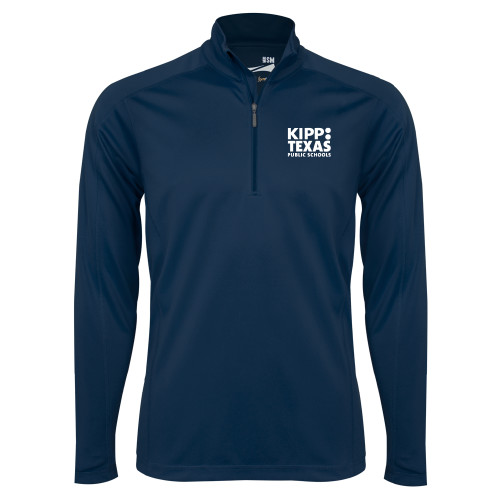 Syntrel Navy Interlock 1/4 Zip-KIPP Texas Stacked Logo