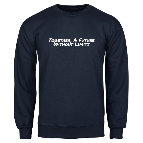 Navy Fleece Crew-Tagline