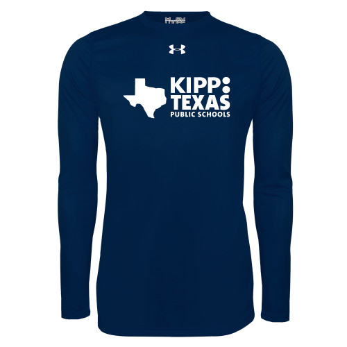 Under Armour Navy Long Sleeve Tech Tee-KIPP Texas Primary Logo