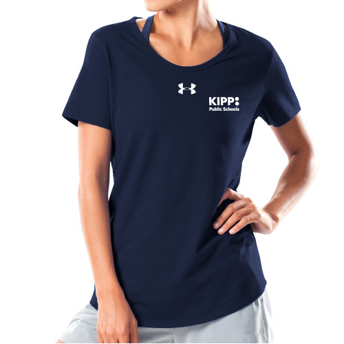 Under Armour Womens Navy Charged Cotton Tee-KIPP Public Schools