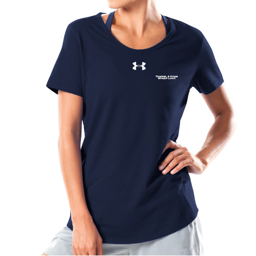 Under Armour Womens Navy Charged Cotton Tee-Tagline
