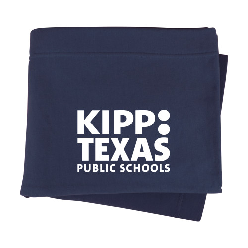 Navy Sweatshirt Blanket-KIPP Texas Stacked Logo