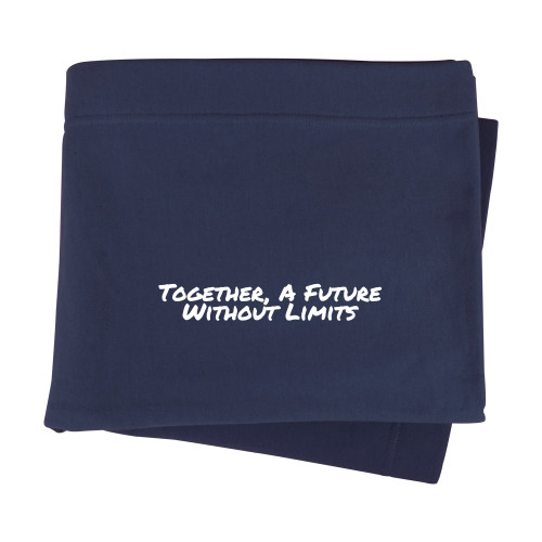 Navy Sweatshirt Blanket-Tagline