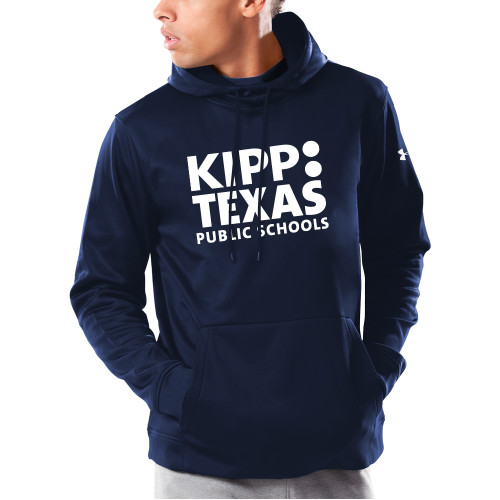 Under Armour Navy Armour Fleece Hoodie-KIPP Texas Stacked Logo