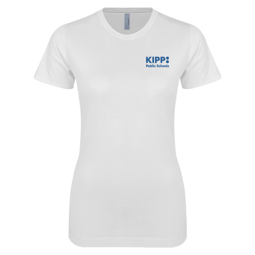 Next Level Womens White Boyfriend Tee-KIPP Public Schools