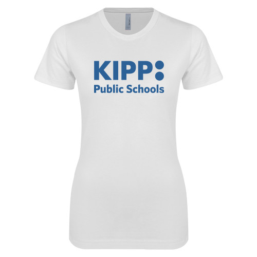 Next Level Womens White Boyfriend Tee-KIPP Public Schools