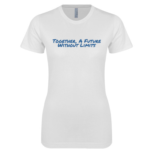 Next Level Womens White Boyfriend Tee-Tagline
