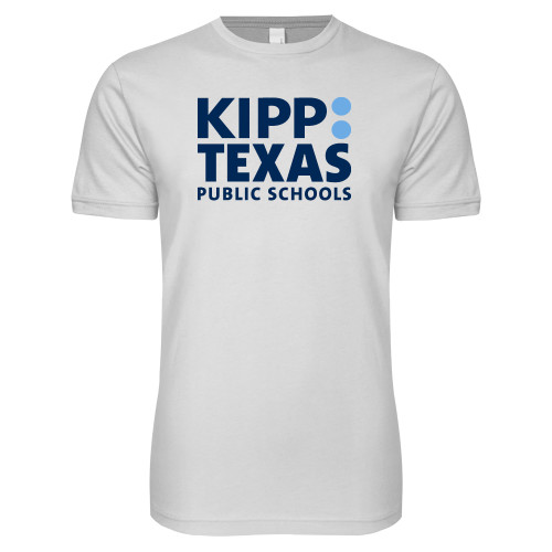 Next Level White SoftStyle T Shirt-KIPP Texas Stacked Logo