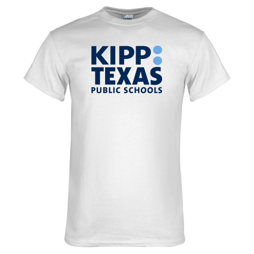 White T Shirt-KIPP Texas Stacked Logo
