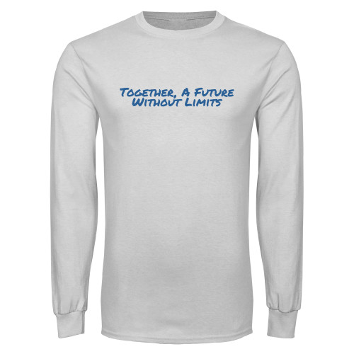 White Long Sleeve T Shirt-Tagline