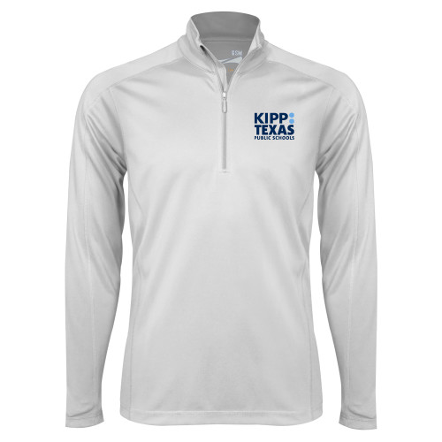 Syntrel White Interlock 1/4 Zip-KIPP Texas Stacked Logo