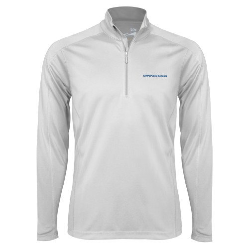 Syntrel White Interlock 1/4 Zip-KIPP Public Schools Flat
