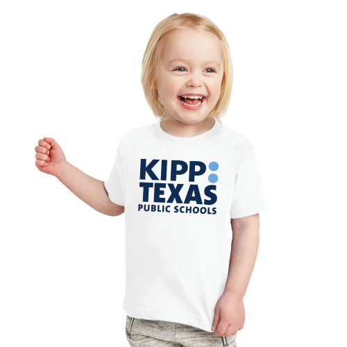 Toddler White T Shirt-KIPP Texas Stacked Logo