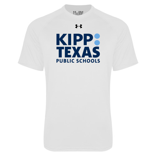 Under Armour White Tech Tee-KIPP Texas Stacked Logo