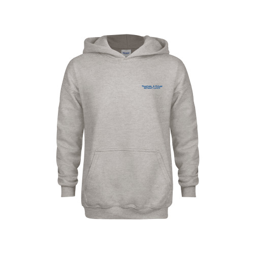 Youth Grey Fleece Hood-Tagline
