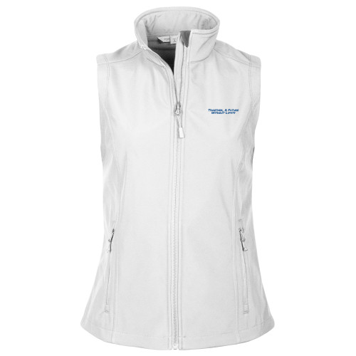 Womens White Core Softshell Vest-Tagline