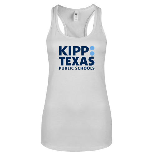 Next Level Racerback Tank White-KIPP Texas Stacked Logo