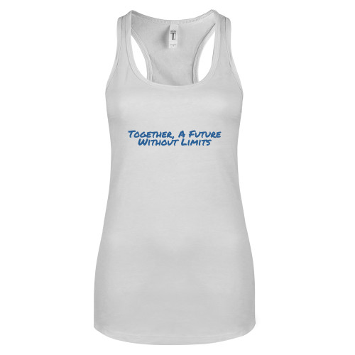 Next Level Racerback Tank White-Tagline