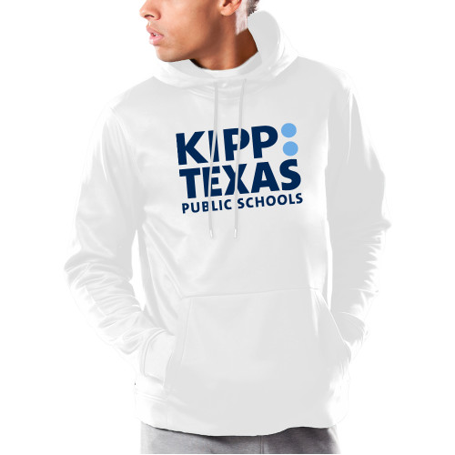 Under Armour White Armour Fleece Hoodie-KIPP Texas Stacked Logo