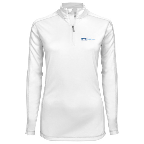 Syntrel Womens White Interlock 1/4 Zip-Online Store