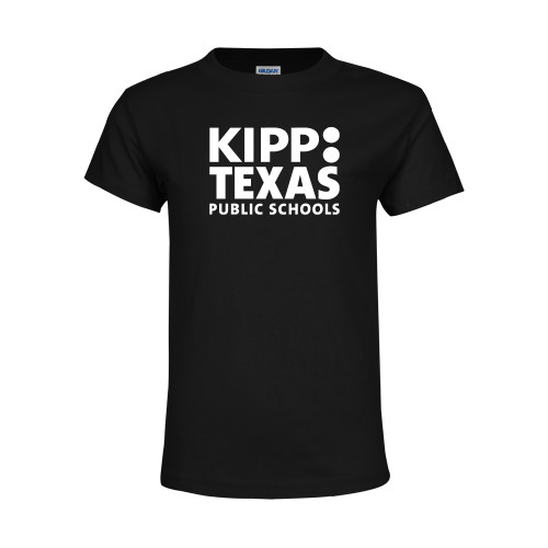 Youth Black T Shirt-KIPP Texas Stacked Logo