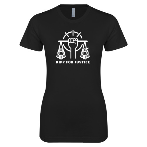 Next Level Womens Black Boyfriend Tee-For Justice