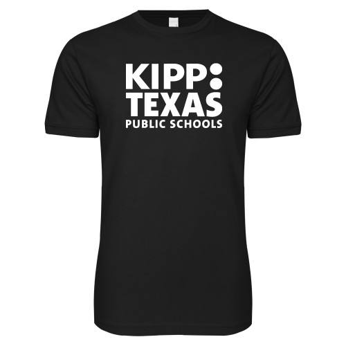 Next Level Black SoftStyle T Shirt-KIPP Texas Stacked Logo