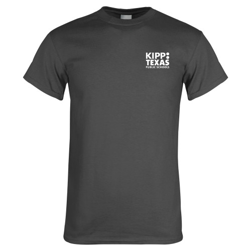 Charcoal T Shirt-KIPP Texas Stacked Logo