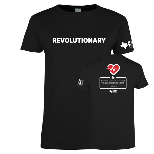 Womens Black Short Sleeve Tee-Revolutionary Full Back