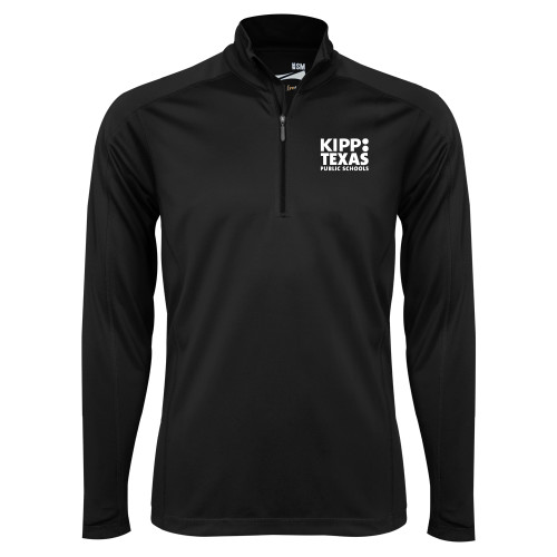 Syntrel Black Interlock 1/4 Zip-KIPP Texas Stacked Logo