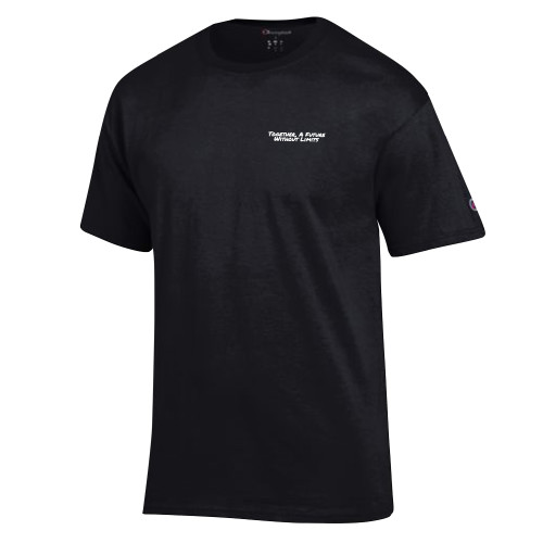 Champion Black T Shirt-Tagline
