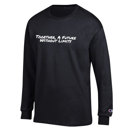 Champion Black Long Sleeve T Shirt-Tagline